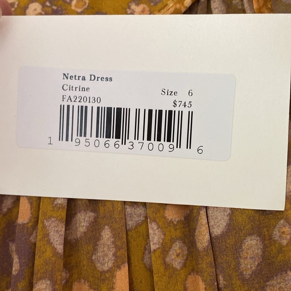 Ulla Johnson Netra Dress in Citrine Size 6 Silk Ruffle Flutter Sleeve Midi Dress - Picture 10 of 16